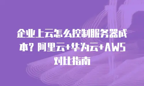 企业上云怎么控制服务器成本？阿里云+华为云+AWS对比指南