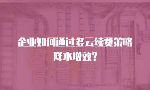 企业如何通过多云续费策略降本增效？