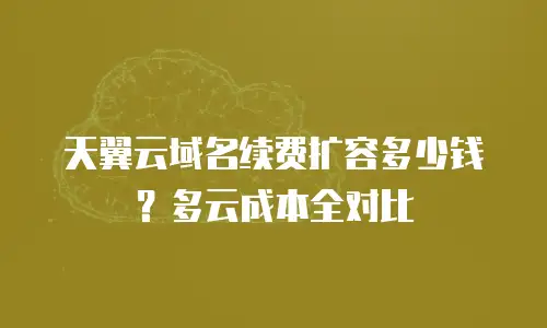 天翼云域名续费扩容多少钱？多云成本全对比