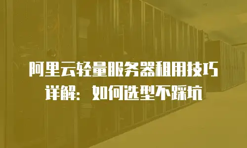 阿里云轻量服务器租用技巧详解：如何选型不踩坑
