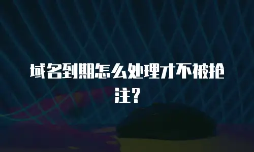 域名到期怎么处理才不被抢注？