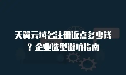天翼云域名注册返点多少钱？企业选型避坑指南