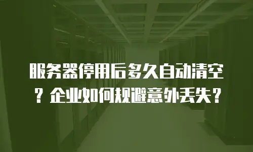 服务器停用后多久自动清空？企业如何规避意外丢失？