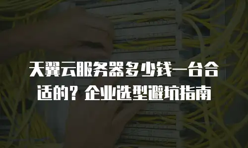 天翼云服务器多少钱一台合适的？企业选型避坑指南
