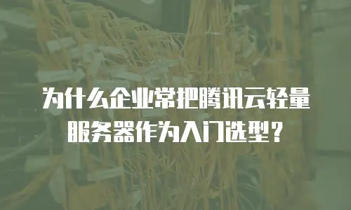 为什么企业常把腾讯云轻量服务器作为入门选型？
