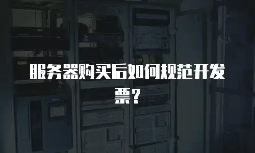 服务器购买后如何规范开发票？