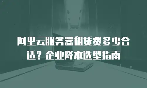 阿里云服务器租赁费多少合适？企业降本选型指南
