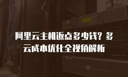 阿里云主机返点多少钱？多云成本优化全视角解析