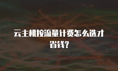云主机按流量计费怎么选才省钱？
