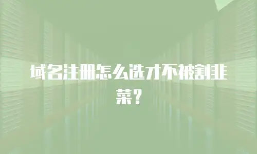域名注册怎么选才不被割韭菜？