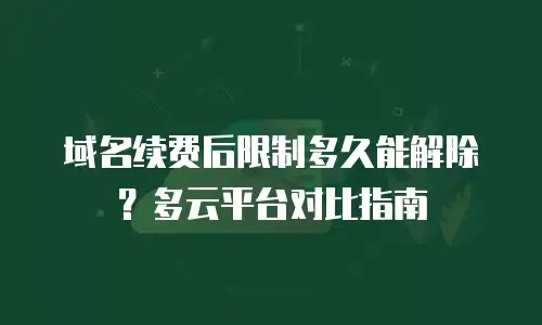 域名续费后限制多久能解除？多云平台对比指南