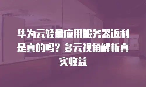 华为云轻量应用服务器返利是真的吗？多云视角解析真实收益