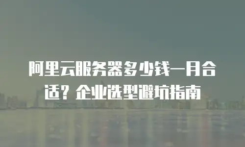 阿里云服务器多少钱一月合适？企业选型避坑指南