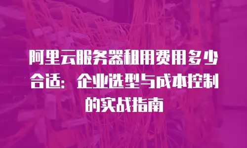 阿里云服务器租用费用多少合适：企业选型与成本控制的实战指南