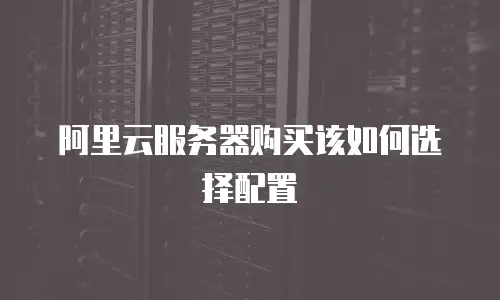 阿里云服务器购买该如何选择配置