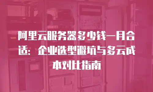 阿里云服务器多少钱一月合适：企业选型避坑与多云成本对比指南