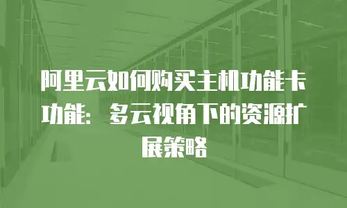 阿里云如何购买主机功能卡功能：多云视角下的资源扩展策略