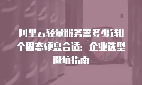 阿里云轻量服务器多少钱8个固态硬盘合适：企业选型避坑指南