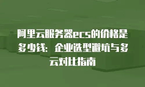 阿里云服务器ecs的价格是多少钱：企业选型避坑与多云对比指南