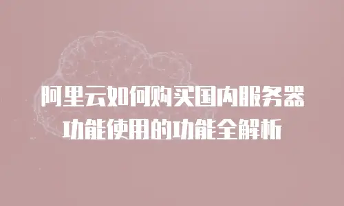 阿里云如何购买国内服务器功能使用的功能全解析