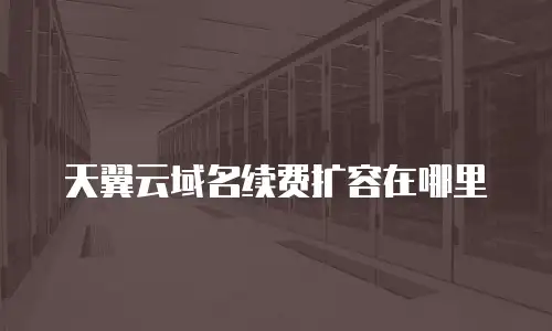 天翼云域名续费扩容在哪里