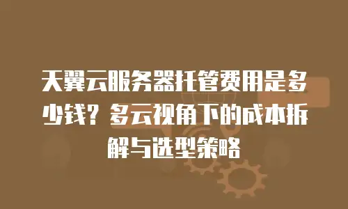 天翼云服务器托管费用是多少钱？多云视角下的成本拆解与选型策略