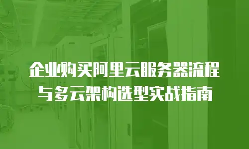 企业购买阿里云服务器流程与多云架构选型实战指南