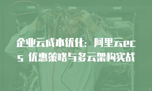 企业云成本优化：阿里云ecs 优惠策略与多云架构实战