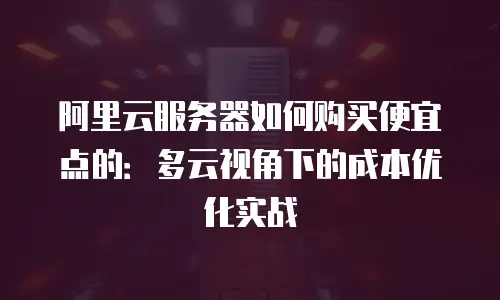 阿里云服务器如何购买便宜点的：多云视角下的成本优化实战