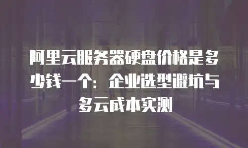 阿里云服务器硬盘价格是多少钱一个：企业选型避坑与多云成本实测