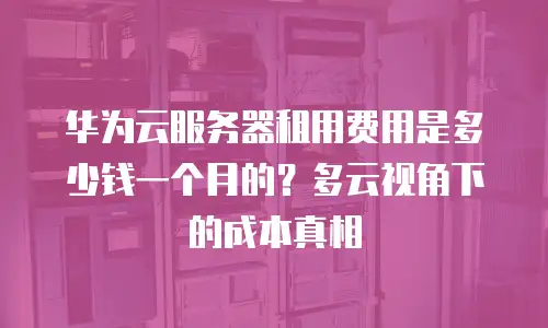 华为云服务器租用费用是多少钱一个月的？多云视角下的成本真相