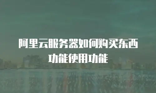 阿里云服务器如何购买东西功能使用功能