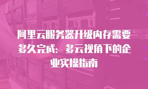 阿里云服务器升级内存需要多久完成：多云视角下的企业实操指南
