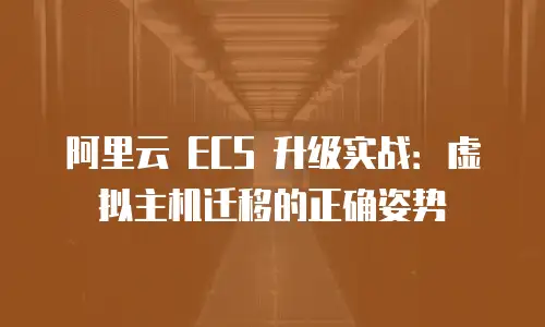 阿里云 ECS 升级实战：虚拟主机迁移的正确姿势