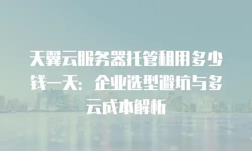 天翼云服务器托管租用多少钱一天：企业选型避坑与多云成本解析