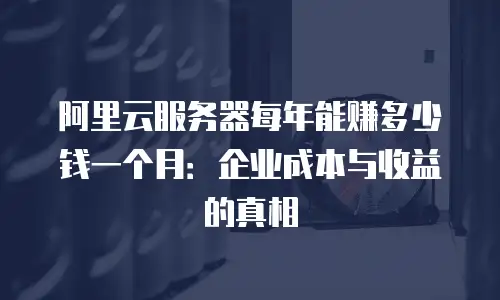 阿里云服务器每年能赚多少钱一个月：企业成本与收益的真相