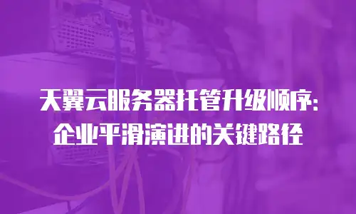 天翼云服务器托管升级顺序：企业平滑演进的关键路径