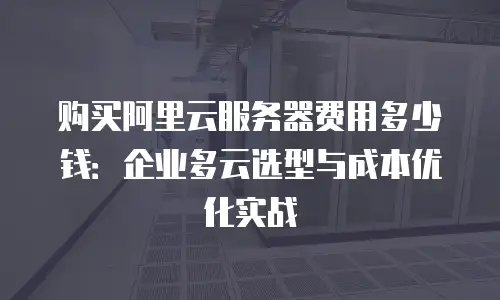 购买阿里云服务器费用多少钱：企业多云选型与成本优化实战