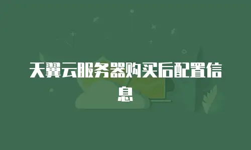 天翼云服务器购买后配置信息