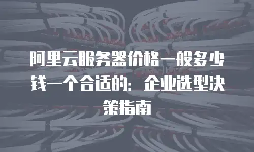 阿里云服务器价格一般多少钱一个合适的：企业选型决策指南