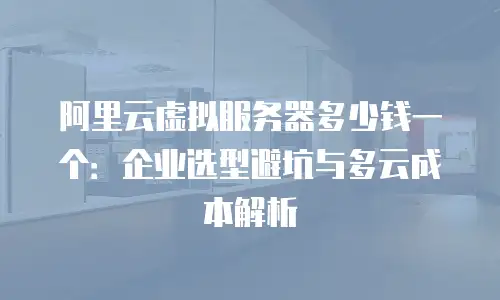阿里云虚拟服务器多少钱一个：企业选型避坑与多云成本解析