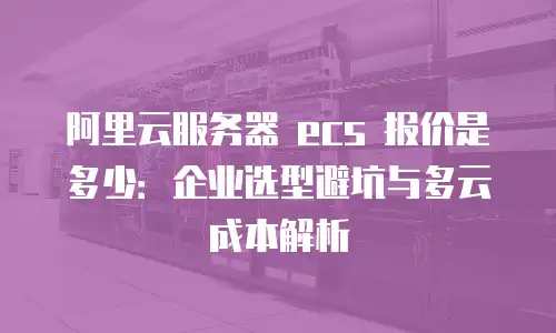 阿里云服务器 ecs 报价是多少：企业选型避坑与多云成本解析