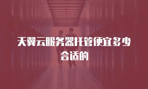 天翼云服务器托管便宜多少合适的