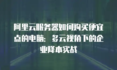 阿里云服务器如何购买便宜点的电脑：多云视角下的企业降本实战