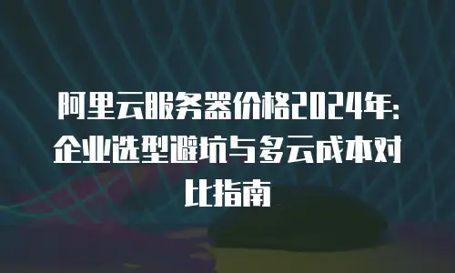 阿里云服务器价格2024年：企业选型避坑与多云成本对比指南