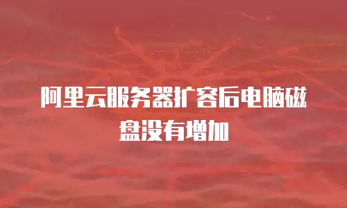 阿里云服务器扩容后电脑磁盘没有增加