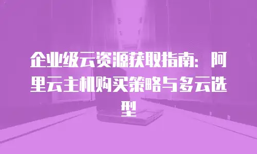 企业级云资源获取指南：阿里云主机购买策略与多云选型