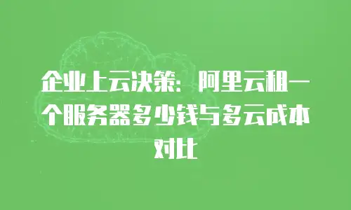 企业上云决策：阿里云租一个服务器多少钱与多云成本对比