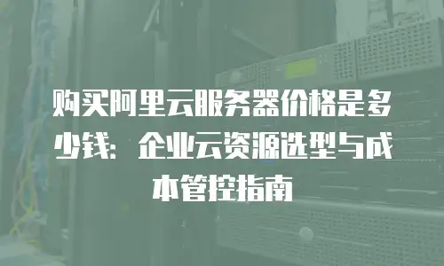 购买阿里云服务器价格是多少钱：企业云资源选型与成本管控指南