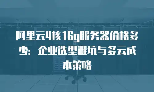 阿里云4核16g服务器价格多少：企业选型避坑与多云成本策略